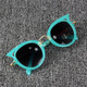 2 PCS Fashion Baby Girls and Boys Cat Eyes Sunglasses Anti-UV Sunglasses(Green)