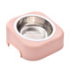 Pet Stainless Steel Bowl Dog Cat Slope Food Bowl(Pink)