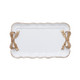 Rectangle Cute Bow Cake Dessert Small Plate Towel Dish Small Jewelry Storage Tray(White)