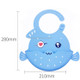 Children Eeating Cartoon Waterproof Adjustable Silicone Bib(Sky Blue)