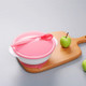 Children Sucker Temperature Spoon Cover Bowl Baby Drop-proof Training Bowl Infant Feeding Tableware(Pink Bowl + Spoon)