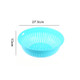 10 PCS Round Hollow Plastic Drain Basket Kitchen Fruit and Vegetable Storage Basket, Size:L(Blue)