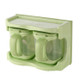 Plastic Seasoning Box Multi-purpose Combination Seasoning Rack Kitchen Supplies, Style:Two Grid(Apple Green)
