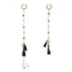 2 PCS Bluetooth Headset Anti-lost Rice Beads Chain Black Tassel Earrings For AirPods