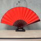 10 inch Pure Color Blank Silk Cloth Folding Fan Chinese Style Calligraphy Painting Fan(Red)