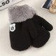 Winter Baby Knitted Warm Gloves Full Finger Mittens(Black)