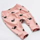 Children Whale Print Pattern Elastic Waist Cotton Trousers, Size:S(Pink)