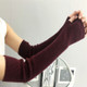 Autumn and Winter Long Thick Warm Cashmere Sleeves Fingerless Fake Sleeves, Size:One Size(Claret)