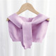 P1 Autumn and Winter Tether Small Knitted Shawl for Children(Purple)