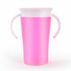 360 Degrees Rotated Baby Learning Drinking Cup With Double Handle Flip(Pink)
