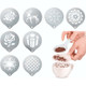 6 PCS Stainless Steel Garland Mold Fancy Coffee Printing Model Coffee Milk Foam Spray Pattern Template Random Style Delivery