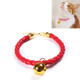 4 PCS Prepared PU Leather Adjustable Pet Bell Collar Cat Dog Rabbit Simple Collar Necklace, Size:M 25-30cm(Red)
