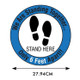 10 PCS Social Distance Sticker Crowd Control Floor Sign Warning Sticker, Size: 27.94cm(Blue + White)