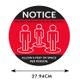 10 PCS Social Distance Sticker Crowd Control Floor Sign Warning Sticker, Size: 27.94cm(Reddish Black)