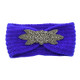 2 PCS Diamond Six-leaf Gem Knitting Wool Hair Band Sports Manual Head Warm Hair Band(Sapphire blue)