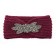 2 PCS Diamond Six-leaf Gem Knitting Wool Hair Band Sports Manual Head Warm Hair Band(Purple red)