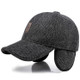 Winter Casual Baseball Cap Outdoor Thickened Warm Bomber Hats for Men, Hat Size:Adjustable(Dark Gray)
