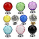 10 PCS 30mm K9 Plated Transparent Glass Crystal Spherical Single Hole Drawer Handle(Red)