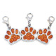 10 PCS Enamel Cat Dog  Bear Paw Prints Key Chain Jewelry Making(Orange)