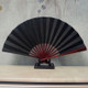 10 inch Pure Color Blank Silk Cloth Folding Fan Chinese Style Calligraphy Painting Fan(Black)