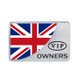 Universal Car UK Flag Rectangle Shape VIP Metal Decorative Sticker (Silver)