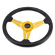 35cm PU Racing Sport Hand Wheel Car Modified Steering Wheel(Gold)