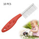 10 PCS Stainless Steel Pet Anti-slip Handle Grooming Comb(Red)
