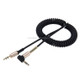 3.5mm 3-pole Male to Male Plug Audio AUX Retractable Coiled Cable, Length: 1.5m(Black)