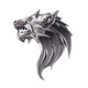 Wolf Head Shape Shining Metal Car Free Sticker(Grey)