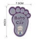 Baby in Car Happy Feet Shape Adoreable Style Car Free Sticker(Purple)