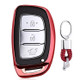 Electroplating TPU Single-shell Car Key Case with Key Ring for HYUNDAI MISTRA / Elantra / New SantaFe / Elantra / Celesta / Tucson / IX35 (Red)