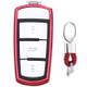 Electroplating TPU Single-shell Car Key Case with Key Ring for Volkswagen Magotan CC (Red)