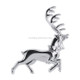 Left Elk Shape Metal Car Free Sticker (Silver)