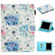 For 7 inch Universal Tablet PC Flower Pattern Horizontal Flip Leather Case with Card Slots & Holder(Blue Flower On White)