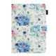 For 7 inch Universal Tablet PC Flower Pattern Horizontal Flip Leather Case with Card Slots & Holder(Blue Flower On White)