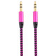 3 PCS K10 3.5mm Male to Male Nylon Braided Audio Cable, Length: 1m(Rose Red)