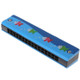 Wooden 16-holes Double-row Harmonica for Beginners, Color:Blue fish