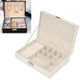 Portable Leather Jewelry Storage Box Necklace Ring Watch Storage Box, Style:Single Layer(White)