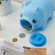 2 PCS Cartoon Pig Bank Coin Money Plastic Still Savings Toy Cash Safe Box(Blue)