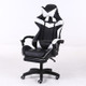 Computer Office Chair Home Gaming Chair Lifted Rotating Lounge Chair with Footrest / Nylon Feet (Black)