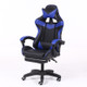 Computer Office Chair Home Gaming Chair Lifted Rotating Lounge Chair with Footrest / Nylon Feet (Blue)