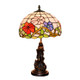 YWXLight Retro Stained Glass Lampshade Table Lamp Living Room Dining Room Bedroom Bedside Decoration Light (UK Plug)