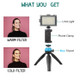 ADAI VK-02 Live Broadcast Video Shooting Mobile Phone LED Fill Light Tripod Set for 3.5mm Audio Input Device(Blue)