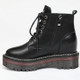 Women Handsome Wild Thin and Thick Martin Boots, Size:34(Increased leather surface)