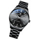 FNGEEN 2111 Men Simple Luminous Calendar Quartz Watch(Black Steel Black Surface)