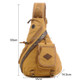 AUGUR 8171 Multi-function Canvas Chest Bag Shoulder Messenger Crossby Bag(Khaki)