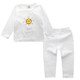 Children Cartoon Cotton Underwear Care Belly Pajamas Set, Size:S(White Morning)