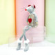 2 PCS Christmas Plaid Wool Line Long Foot Mouse Doll Ornament Gift(Khaki )