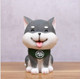 Grey Cute Resin Dog Piggy Bank Box Cute Gift Home Decoration, Size:Small