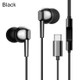 JOYROOM JR-EC02 Ben Series Type-C In-ear Wired Earphone, Line Length: 1.2m(Black)